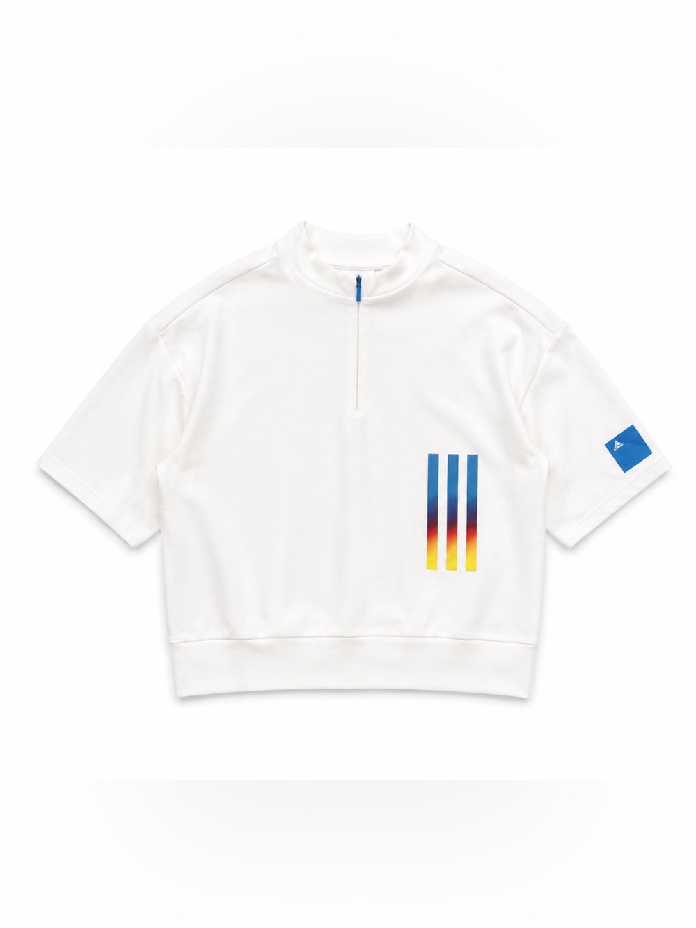 adidas Women’s White Cropped Mock Neck Golf Top Back Zip Size L